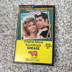 Grease Original Movie Soundtrack Cassette Tape RSO CT-2-4002 John Travolta 1978